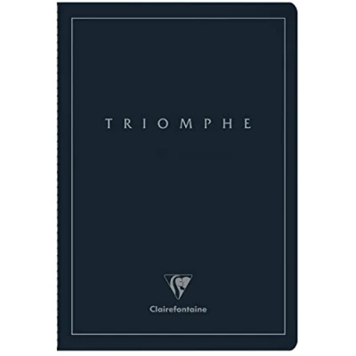 Image of Clairefontaine 37170C Collection Triomphe PLATINUM A Deep Blue Sewn Notebook A4 21 x 29.7 cm 96 Plain Pages 90 g Ivory Paper Card Cover Matte Lamination with Silver Marking