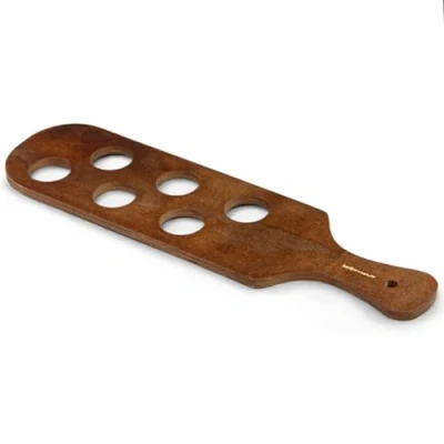 Image of Pine Shot Paddle Board to Hold 6 Shots Wooden Flights for Serving Drinks