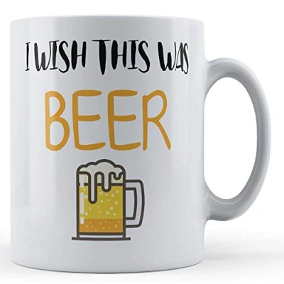 Image of Funny Mug I Wish This was Beer Father&#039;s Dad Gift Mug, Ceramic, 11fl.oz.