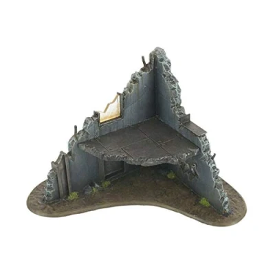 Image of War World Gaming Torn City Ruined Multi Storey Corner Building with Firing Hole 28mm Heroic Scale Wargaming Terrain Model Scenery Wargame 40K Necromunda Tabletop Battle Destroyed