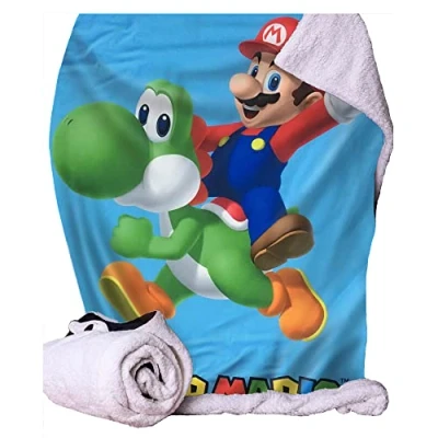 Image of Nemesis Now Super Mario and Yoshi Throw 100 * 150cm, Blue