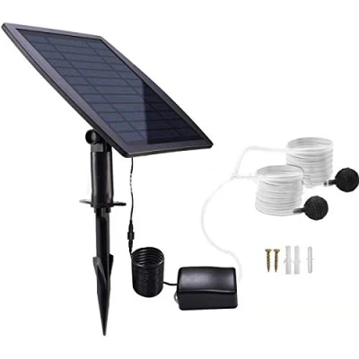 Image of Solar Powered Air Pump, Oxygenator Aerator Pump Oxygen for Outdoor Pool Pond Fish Tank,Oxygen with Stone