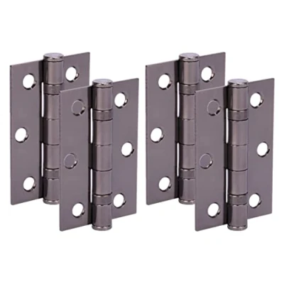 Image of HANDLEZONE® Door Hinges 2 Pairs 76mm / 3 inch Ball Bearing, with Screws Black Nickel