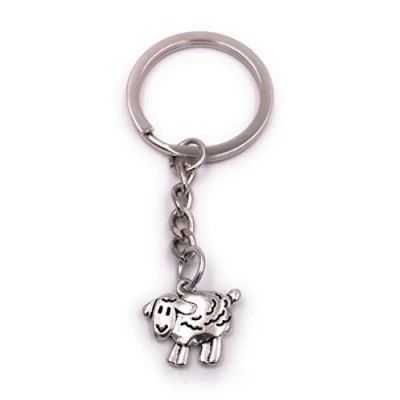 Image of &quot;H Customs Sheep Animal Keychain Pendant Silver Metal