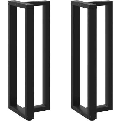 Image of vidaXL Black Bar/Counter Table Legs Set Adjustable T Shape Steel 40x35x(111 112) cm Home/Commercial Use
