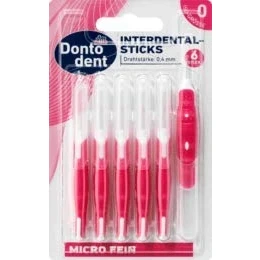 Image of Dontodent Interdental Brushes Pink 0.4 mm ISO 0 Pack of 6