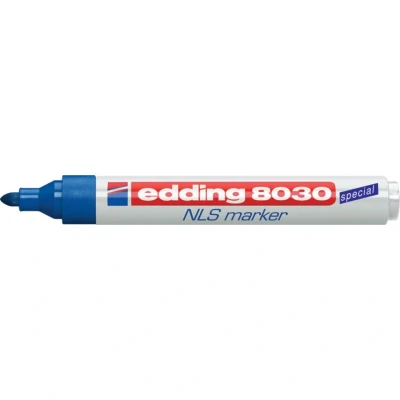 Image of edding 8030 NLS high tech marker blue 10 pens bullet nib 1.5 3 mm rustproof for low corrosion marking use on steel, metal, iron, aluminium