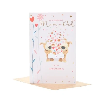 Image of Boofle Mum &amp; Dad Anniversary Card With Envelope Cute Design,Multi,149 mm x 229