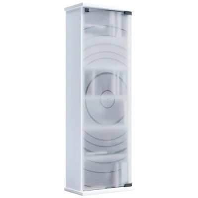 Image of VCM Wooden CD DVD Stand Shelf Cabinet Storage Glass door Tilano M Anthracite