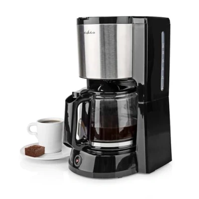 Image of Filter Coffee Machine 1.5L, 1000W Maker for up to 12 Cups, with Reusable Nylon Filter, Black