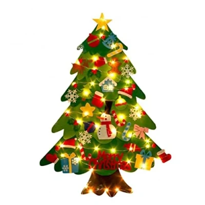 Image of Diy Felt Christmas Tree Ornaments Door Wall Hanging Artificial Kids Toys Decoration for Home Party