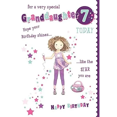 Image of Lovely Granddaughter Age 7 7th Birthday Card 206250