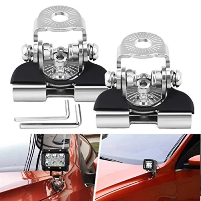 Image of Chelhead Light Bar Mounting Brackets Set 2 Pcs Universal LED Mount Kit, Adjustable Work Bracket Clamp Holder Compatible with Off Road Jeep Truck SUV Installing without Drilling