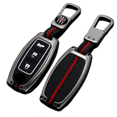 Image of Happyit Zinc Alloy Car Key Cover Case fit for Nissan Qashqai Juke J10 J11 X Trail T31 T32 Kicks Tiida Pathfinder Infiniti Q50 Keyless Accessories (B, Matt color)