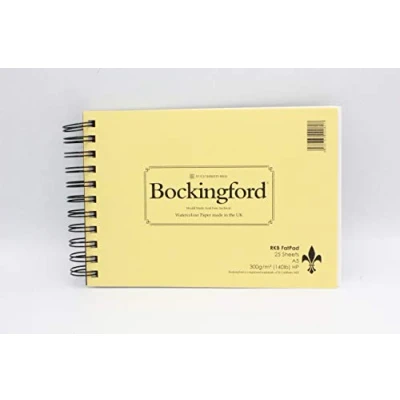 Image of R K Burt Bockingford Watercolour Paper pad Hot Pressed Fat 25 Sheets (A5)