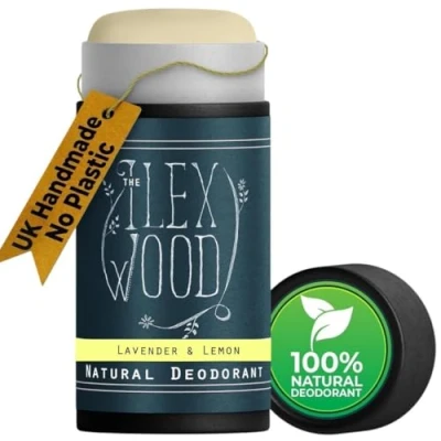 Image of The Ilex Wood Lavender and Lemon Natural Deodorant 70ml. Deo in Eco Friendly Cardboard Tube, Vegan, no Plastic, Alcohol, Toxins, Aluminium Salts &amp; Cruelty Free for Women Men.