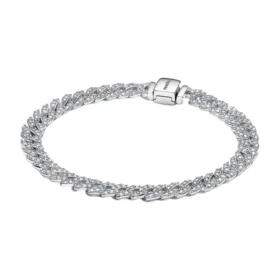 Image of Pandora Timeless Sterling silver pavé bracelet with clear cubic zirconia, 18