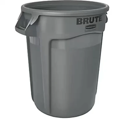Image of Rubbermaid Commercial Refuse Container 32 Gal 22 &quot; D X 27 1/4 H Round Plastic Gray