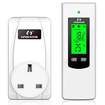Image of NASHONE Wireless Thermostat RF Plug Digital Temperature Controller with Heating and Cooling Mode. Remote Control Built in Sensor. 3680W