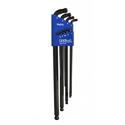 Image of EKLIND 17609 Double Ball Hex L Key allen wrench 9pc set Metric MM sizes 1.5 10 Extra Long