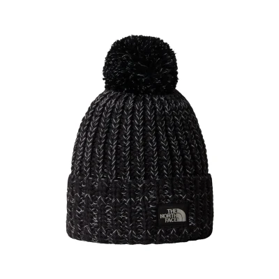 Image of THE NORTH FACE Men&#039;s Cozy Chunky Cabin Beanie Hat, TNF Black/White Dune, One Size