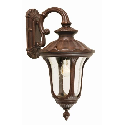 Image of Chicago 1 Light Outdoor Small Wall Lantern Rusty Bronze Patina IP44, E27
