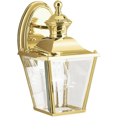 Image of Bay Shore 1 Light Small Outdoor Wall Lantern Polished Brass IP44, E27
