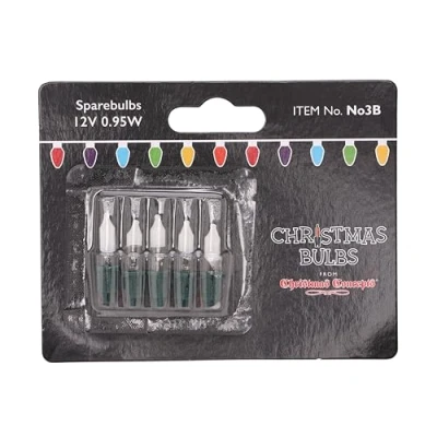 Image of Christmas Concepts® Pack of 5 Clear Push in Fuse Spare Bulbs 12v Replacement