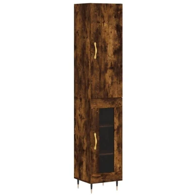 Image of vidaXL Highboard Sideboard Cupboard Storage Cabinet Smoked Oak Engineered Wood