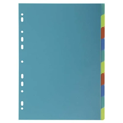 Image of Exacompta Ref 2710E Forever Collection 100% Recycled PP Translucent Dividers Suitable for A4 Documents, Printed Index, 10 Positions Assorted Coloured Tabs