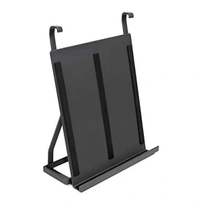 Image of Emuca Kitchen Tablet Holder, Hanging Stand, Steel, Anthracite Gray.