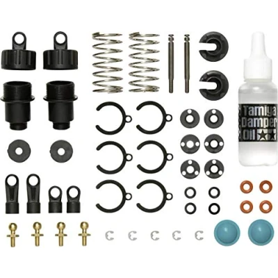 Image of TAMIYA 300050746 50746 1:10 Oil Pressure Shock Absorber Black with Springs Silver Pack of 2