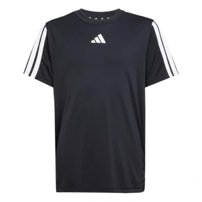 Image of adidas Boy&#039;s Train Essentials 3 Stripes T Shirt, Black/White, 13 14 Years