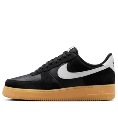 Image of Nike Sportswear AIR Force 1 07 LV8 Trainers, Men&#039;s, Size: 6, Black/summit white leather and imitation