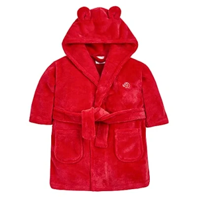 Image of undercover lingerie Baby Elephant Fleece Robe 18C669 Red 12 18 Months