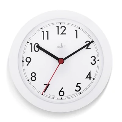 Image of Acctim Stratford Wall Clock Quartz Easy Read Arabic Numbers White 23cm