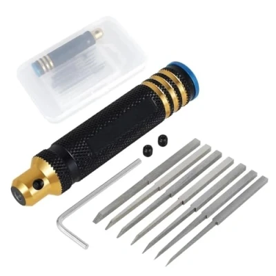 Image of myziji Model Panel Line Scriber Resin Carved Scribe Hobby Cutting Tool Chisel With 7 Blades 0.1 2.0mm For Carving