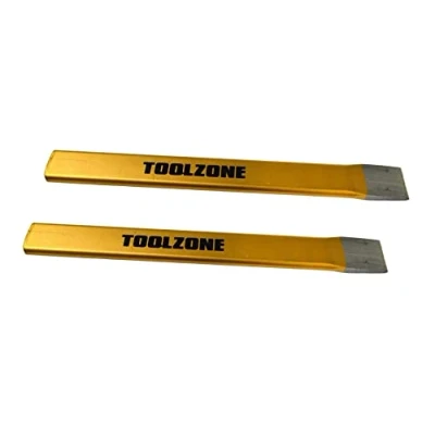 Image of Dunnet Tools Pair of Nut Splitting Chisel Cold Steel Metal 240mm X 26mm 7mm Mechanics Engineers Air Hardened Chrome Vanadium Heavy Duty Work