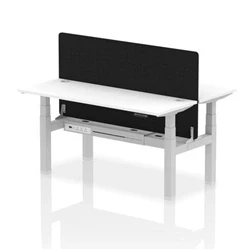 Image of Air B2B 1600x600 Adjustable 2P Bench Desk CP White/Silver + Screen