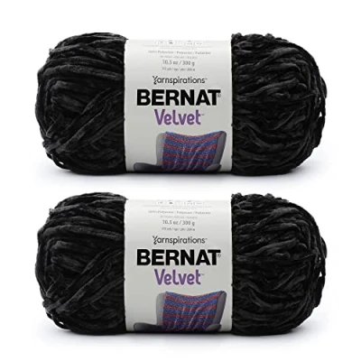 Image of Bernat Velvet Blackbird Yarn 2 Pack of 300g/10.5oz Polyester 5 Bulky 315 Yards Knitting/Crochet
