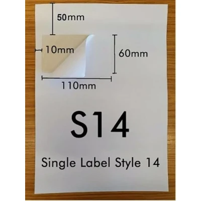 Image of Shakmods 1000 X S14 Ebay/Amazon A4 Integrated Labels 110x60mm (S14/G14) Address Peel Off Pack of Sheets
