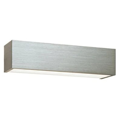 Image of Shale Brushed Silver and Frosted Glass Up/Down Indoor Hallway Warm White LED Wall Wash Light IP20