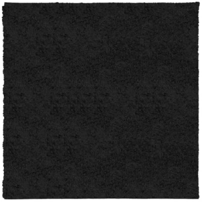 Image of vidaXL PAMPLONA Shaggy Rug 160x160 cm Black Square Area Carpet, Tested OEKO TEX, High Pile, Polypropylene for Indoors