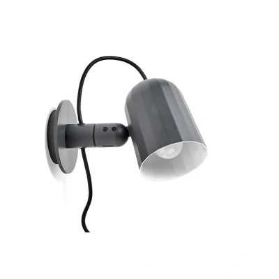 Image of HAY Noc wall LED lamp with a plug, dark grey