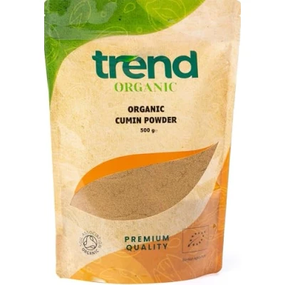 Image of Trend Organic Cumin Powder, Versatile Kitchen Essential, Ideal Spice for Baking and Cooking with Earthy Flavour, Certified Organic, Vegan, Non GMO, No Additives Preservatives, Raw, 500g