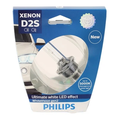 Image of 42108012, 42440912, 76961873 Light Bulbs PHILIPS Xenon WhiteVision gen2 85122WHV2S1 D2S 85V 35W P32d 2 5000K AUDI: A6 C6 Saloon, TT Coupe
