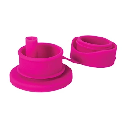Image of Pura Big Mouth Silicone Sports Top (Plastic Free, Non Toxic, BPA Free) (Pink Straw)