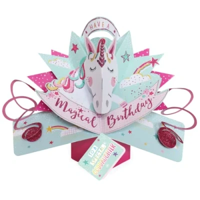 Image of Goddaughter Magical Unicorn Birthday Pop Up Greeting Card 3D Cards POP207MC17