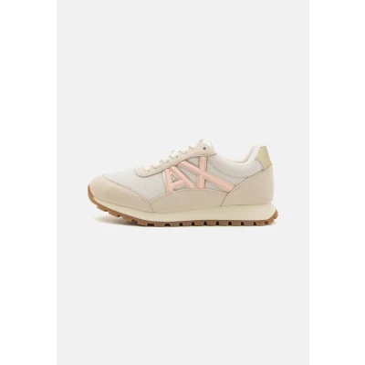 Image of Armani Exchange LACE UP Trainers, Women&#039;s, Size: 5, Light mirage/light rose Imitation leather/ textile