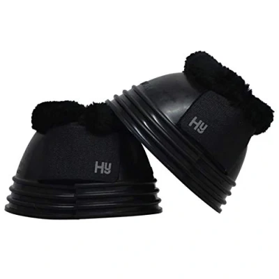 Image of Y H HyIMPACT Ringed Fleece Topped Over Reach Boots Black XS